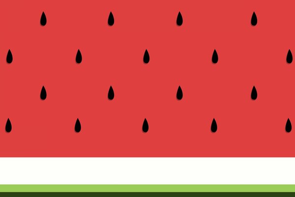Wassermelonen-Fruchtfleisch-Muster mit Samen
