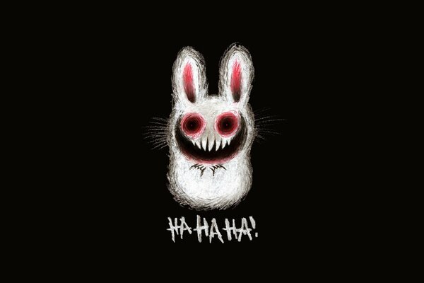 Das Lachen des finsteren Hasen im Bild