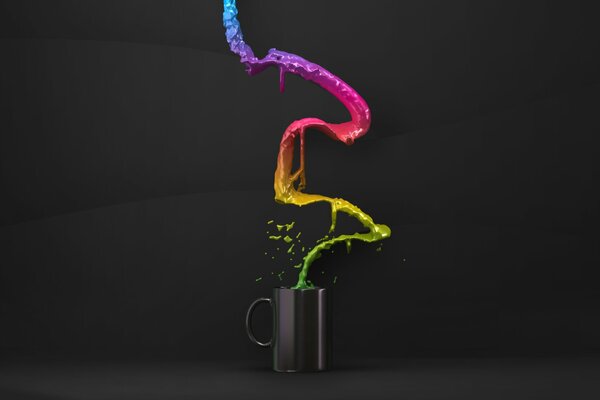 Ein Becher mit einem Getränk im minimalistischen Stil