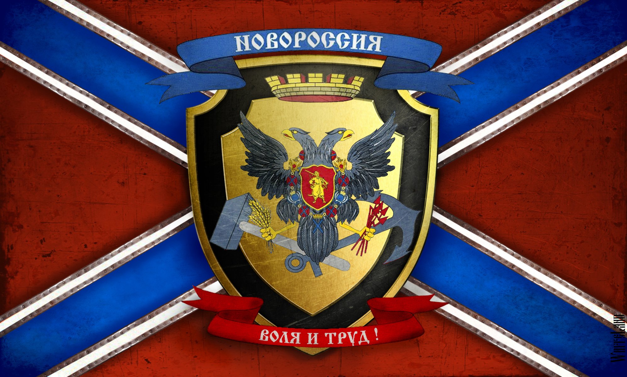flagge wappen noworossija wille und arbeit