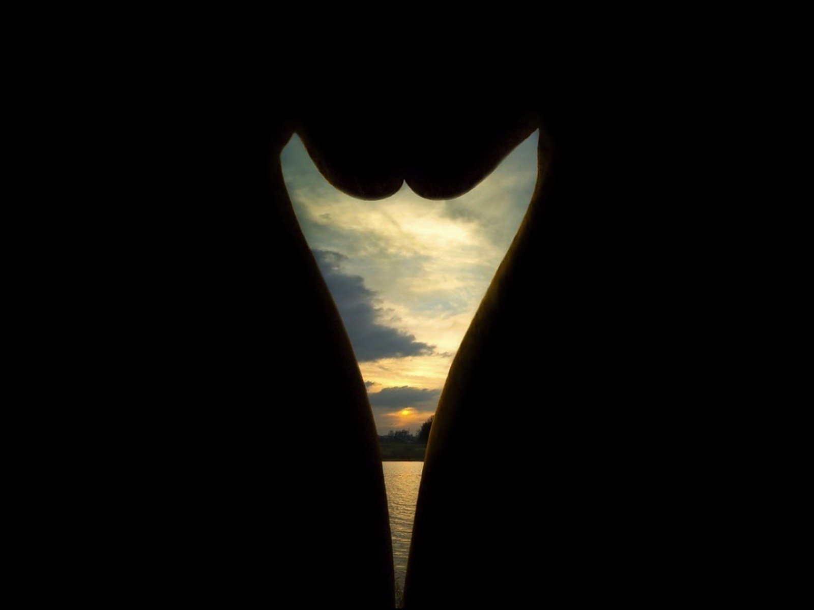 silhouette see sonnenuntergang natur