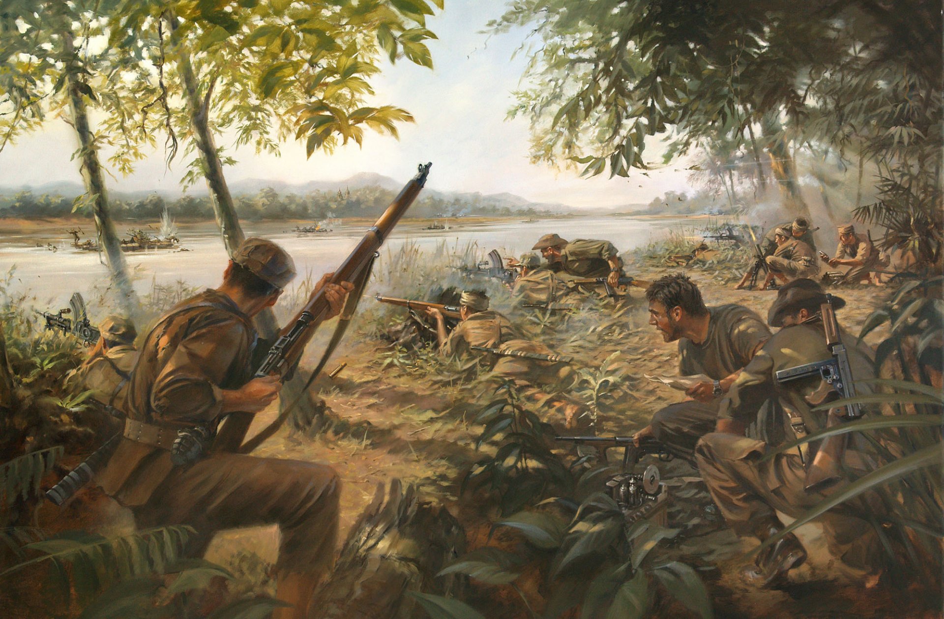 die geschichte hinter der malerei krieg soldaten waffen kunst