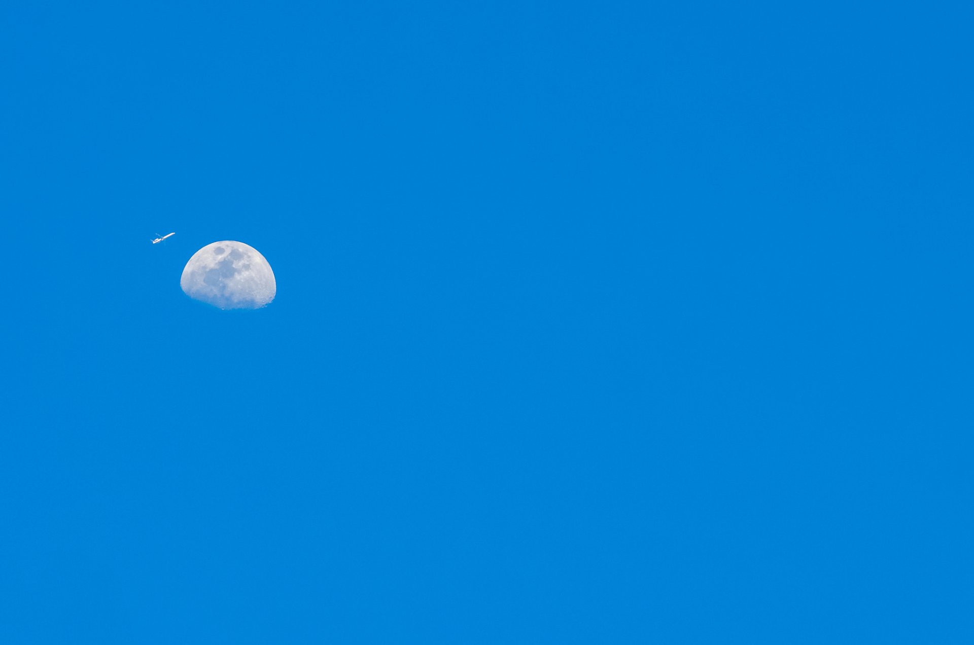 flugzeug mond planet himmel