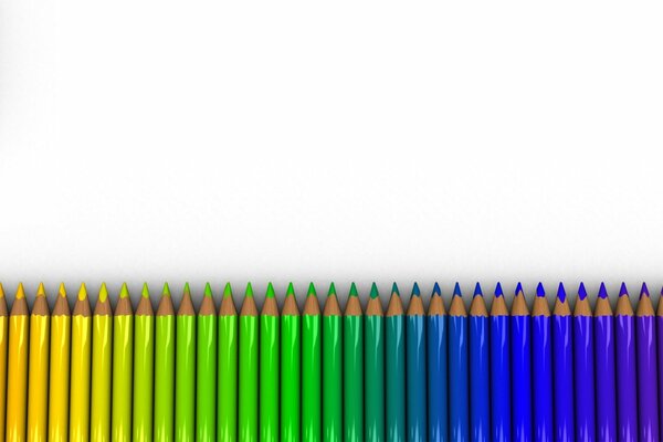 Bunte Bleistifte auf weißem Hintergrund