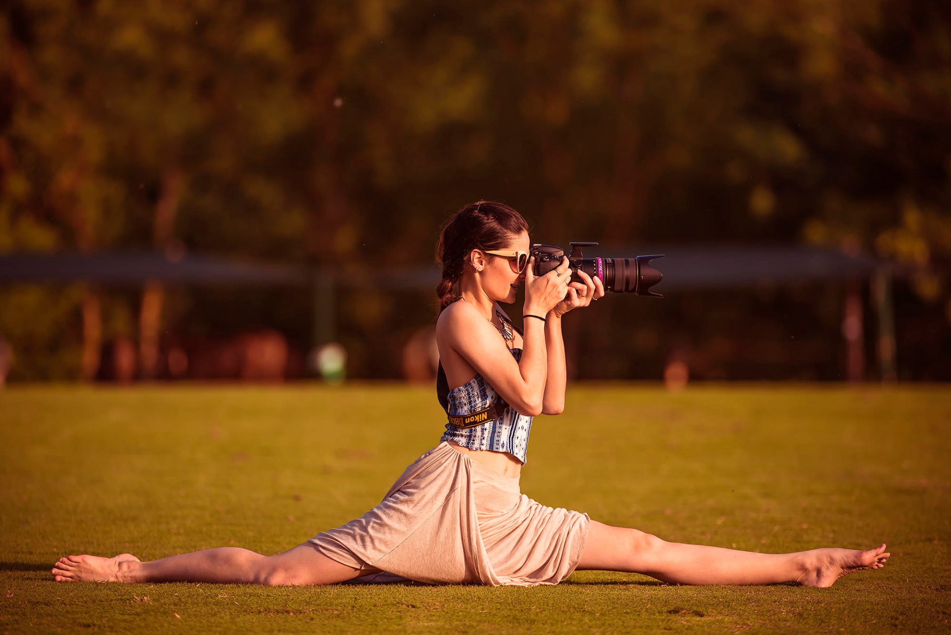 mädchen fotograf brille kamera schnur