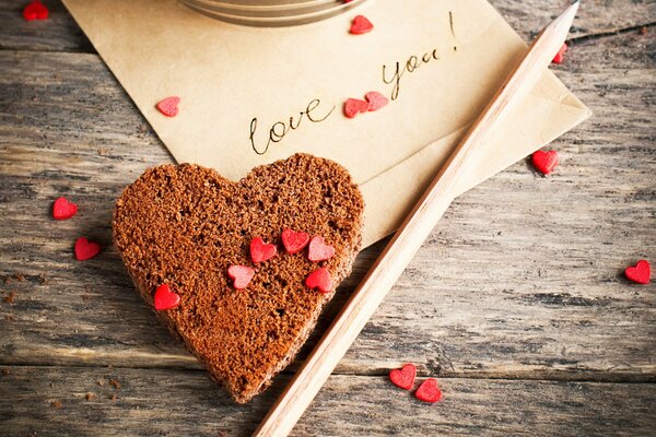 Inschrift mit Bleistift, ich liebe dich
