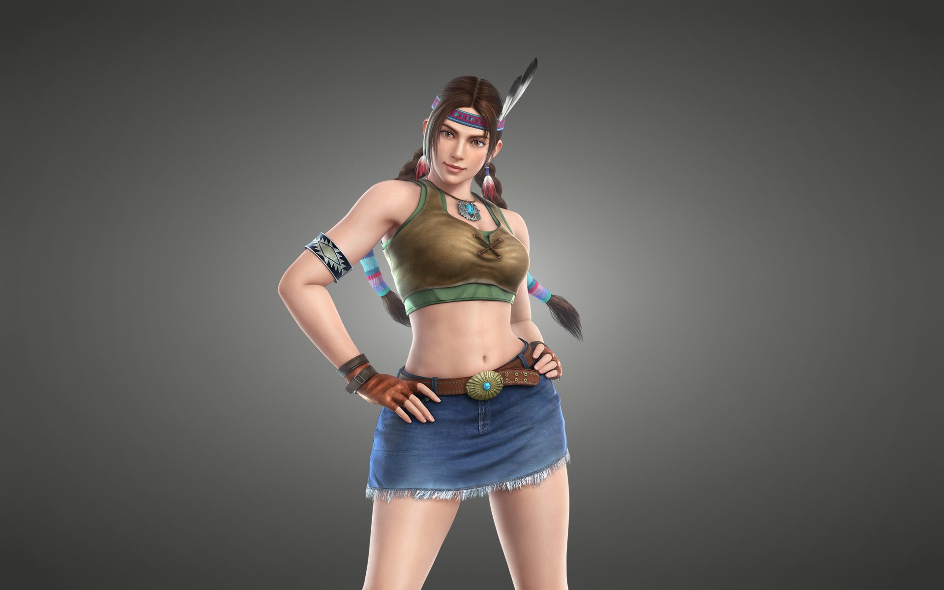 mädchen zöpfen inderin indianer tekken tekken heller hintergrund federn julia chang