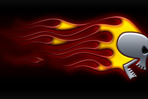 Schädel und Flamme Emblem Muster
