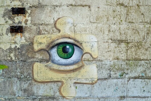 Schöner Hintergrund, der das Auge an der Wand zeigt