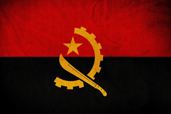 Schwarz-rote Flagge Angolas