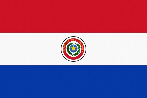 Paraguayische Flagge auf weißem Hintergrund