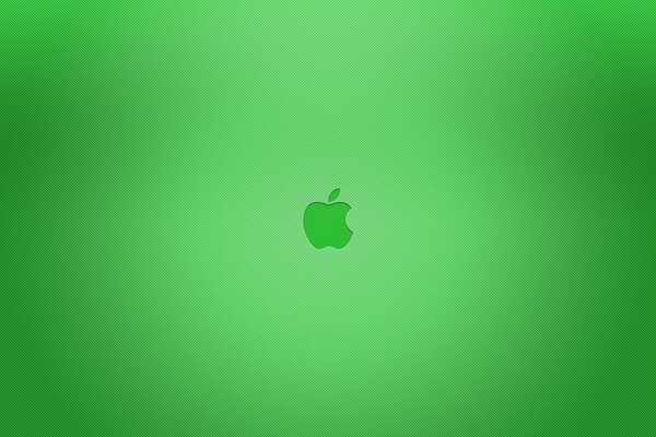 Apple-Emblem auf grünem Hintergrund