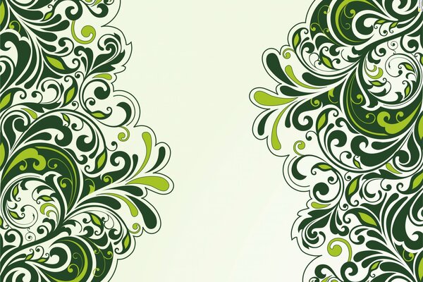 Muster von grünen Blumen auf hellem Hintergrund