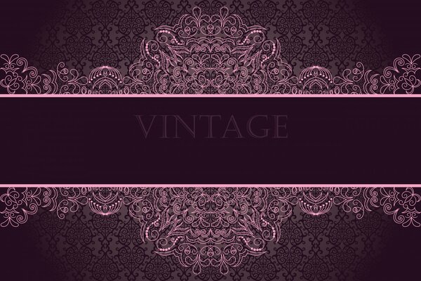 Vintage rosa Ornament auf dunklem Hintergrund