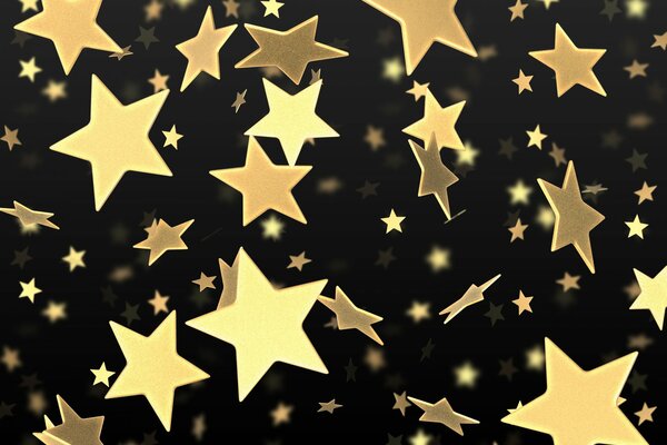 Goldene Sterne auf schwarzem Hintergrund