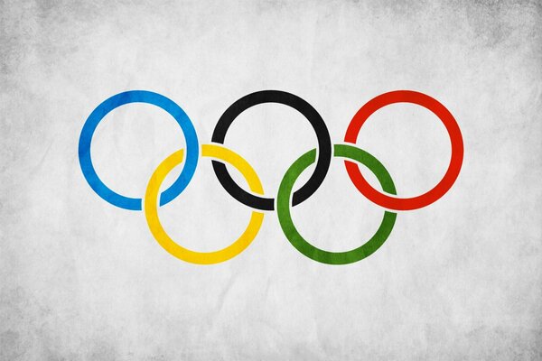 Olympische Flagge, bunte Ringe
