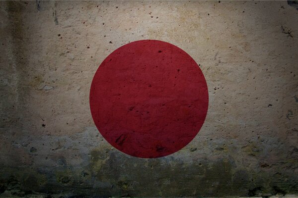 Flagge des Landes Japans mit Einprägung