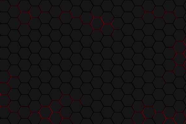 Schwarzes rotes Netz mit Sechsecken