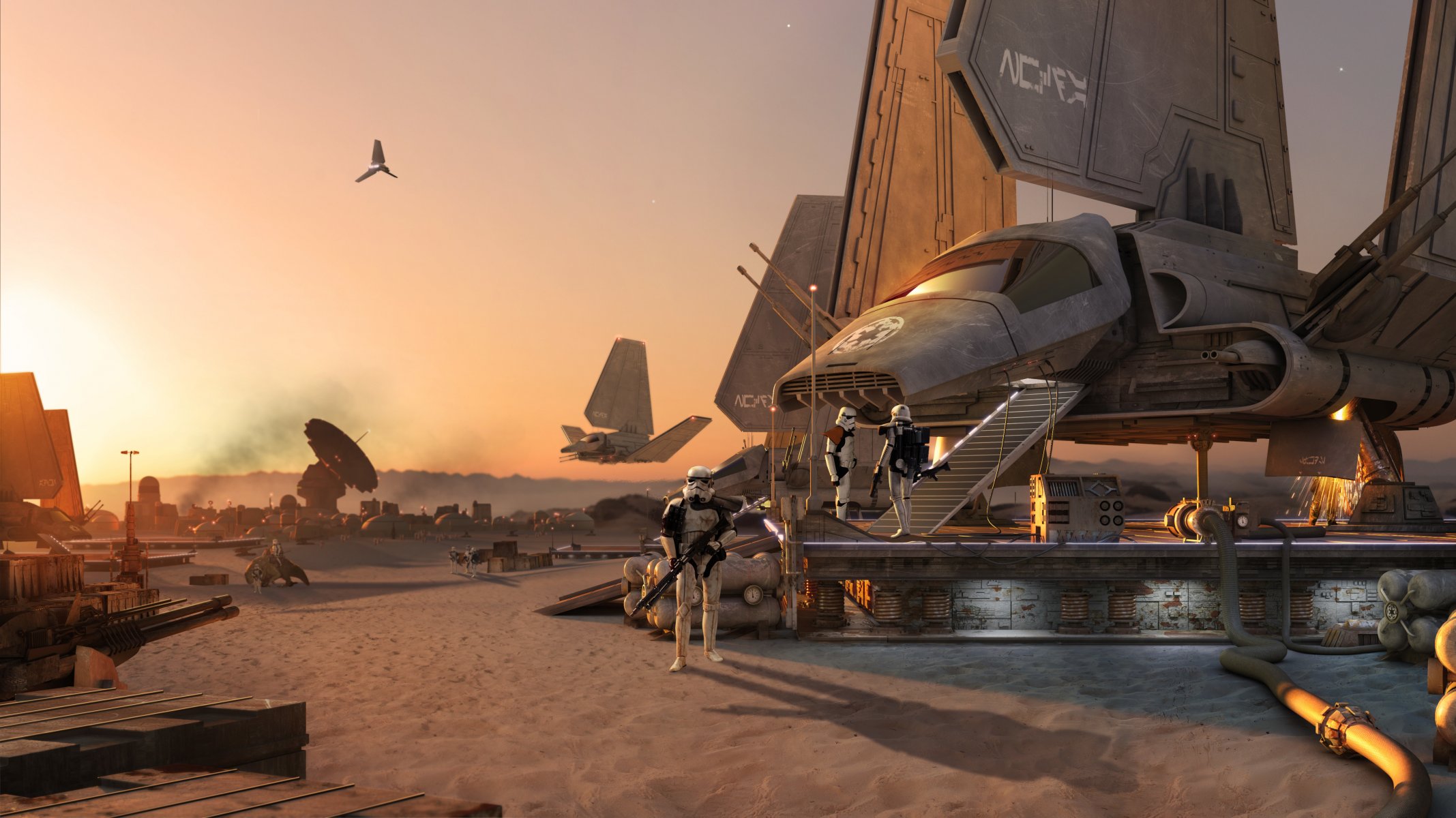 star wars raumschiff wüste planet sturmtruppen