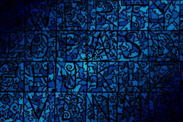 Mosaikmuster in blau-blauen Farben