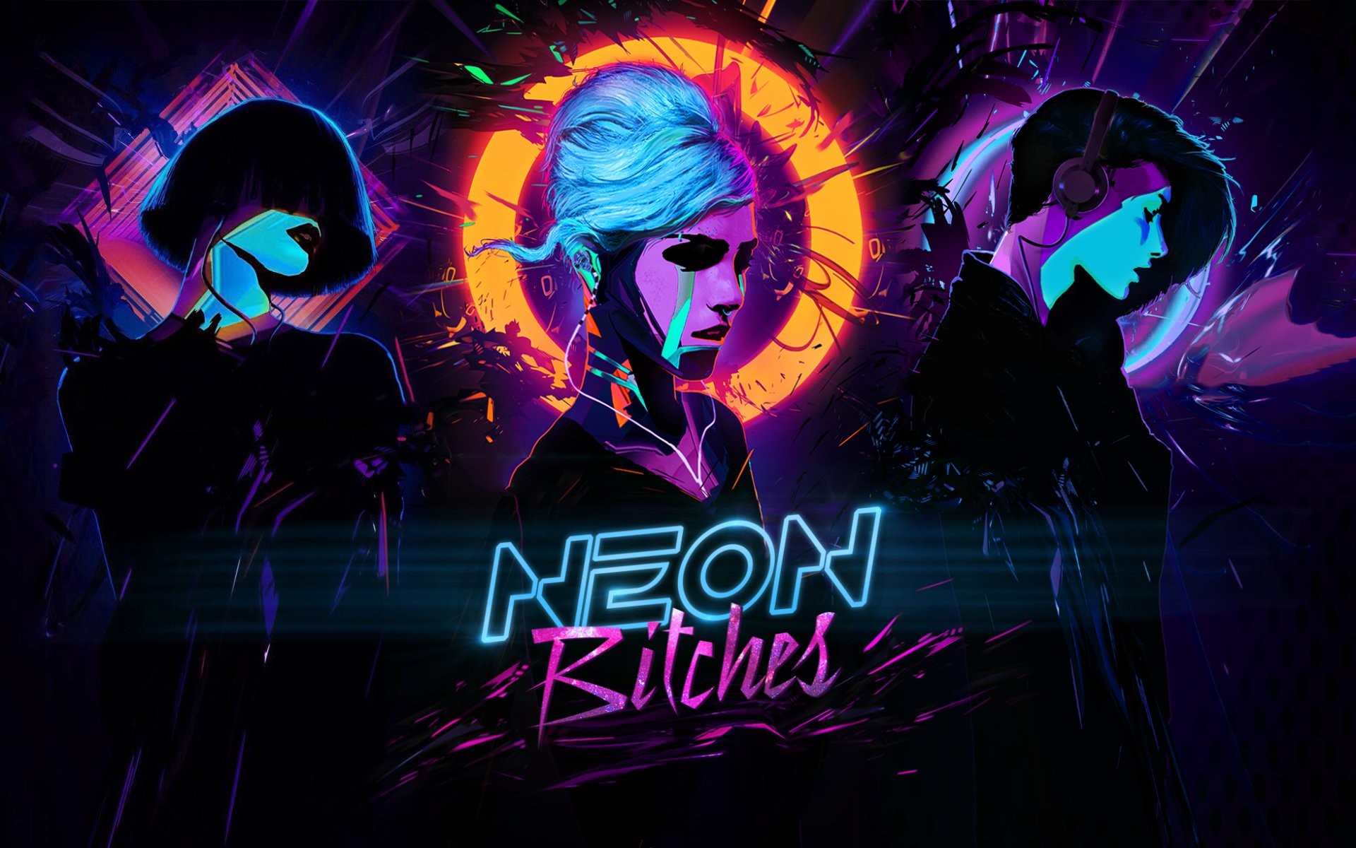 neon hündinnen synthwave miststück mädchen musik cyberpunk
