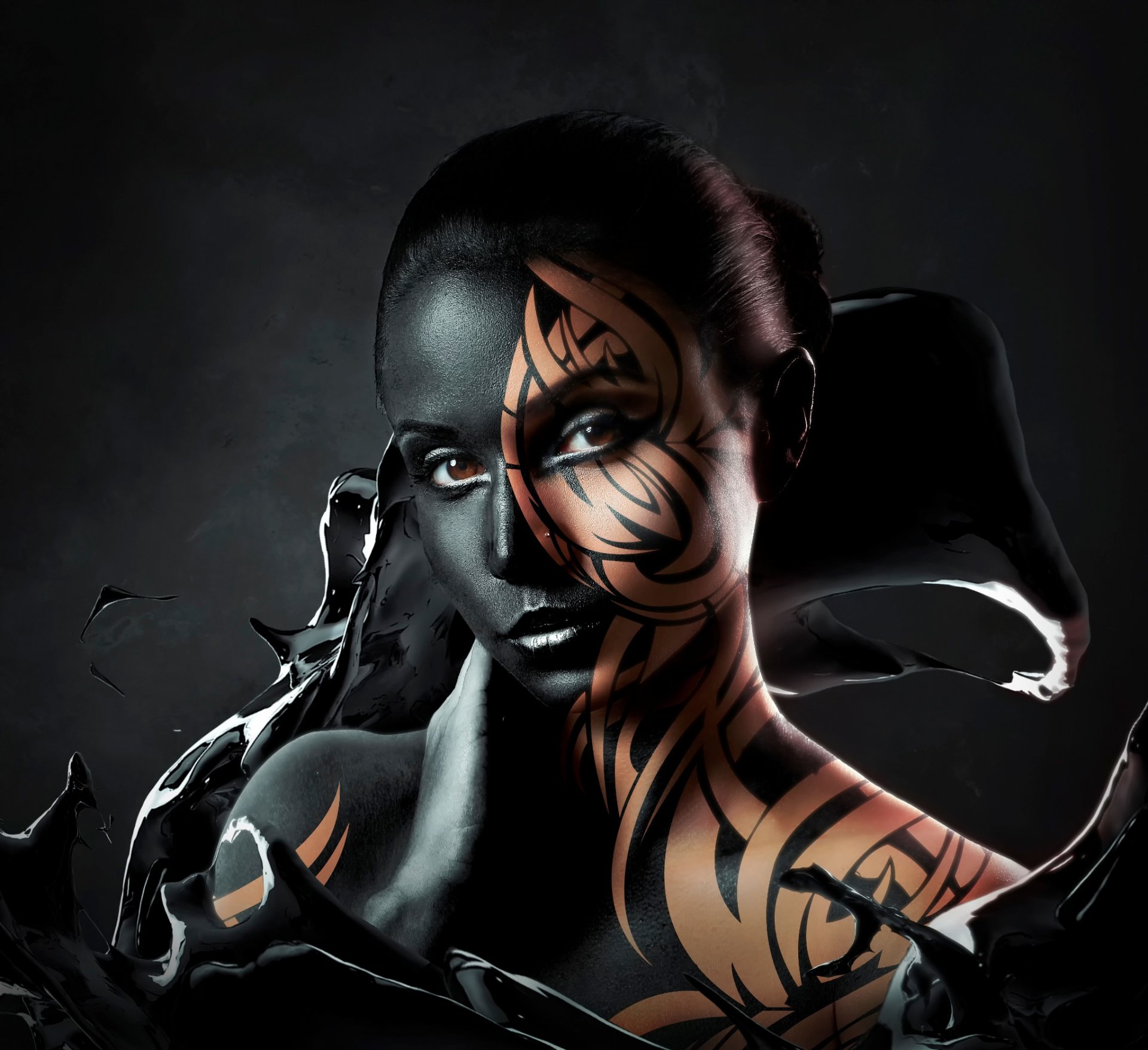 jamie lee philips digitale kunst make-up farbe onxy