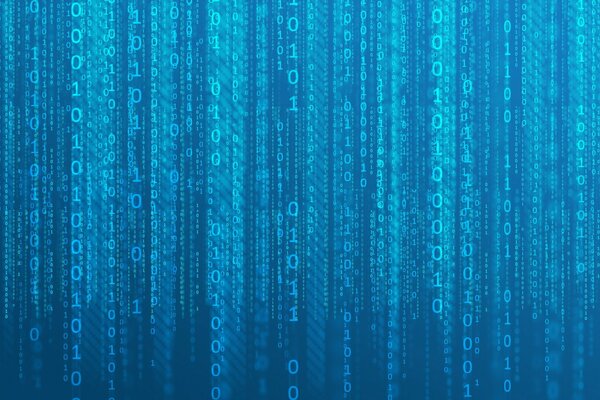Matrix-Effekt auf blauem Hintergrund