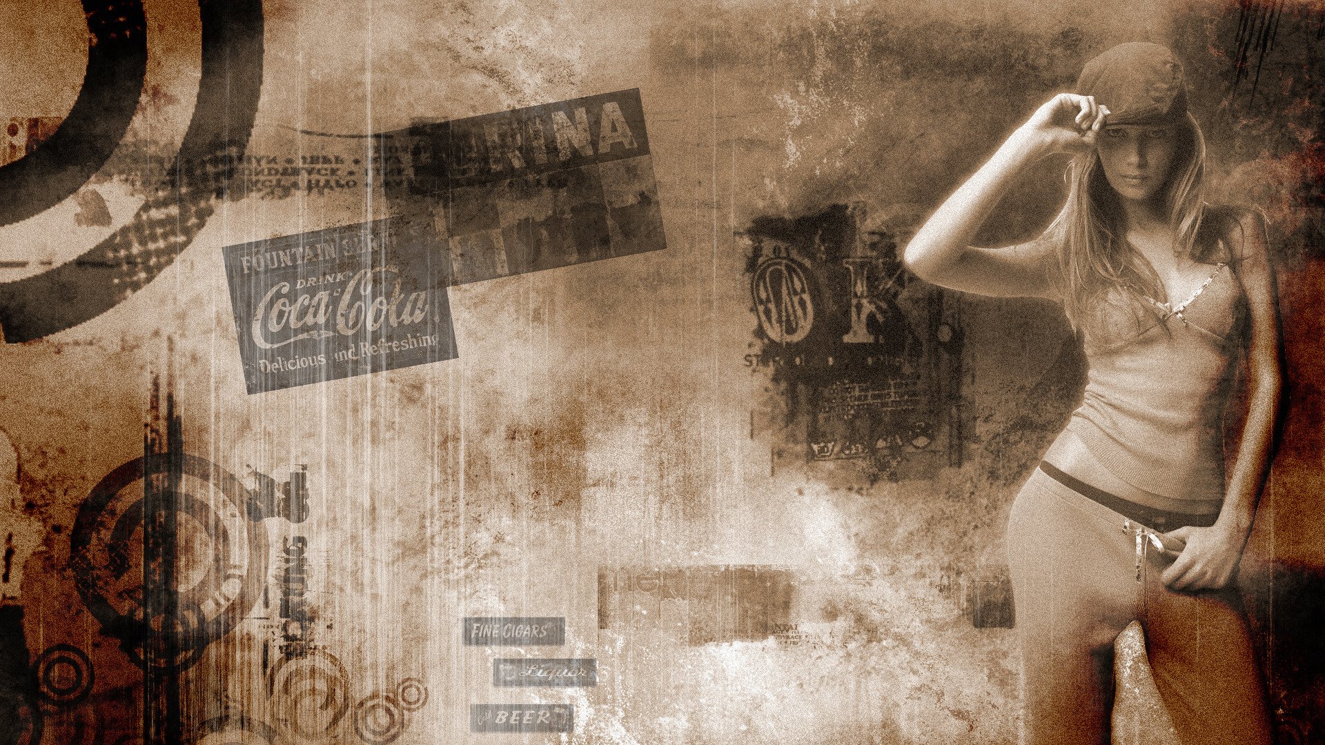 vintage sepia tapete
