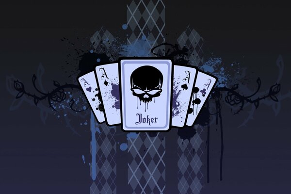 Ein Kartenspiel mit einem Joker an der Spitze