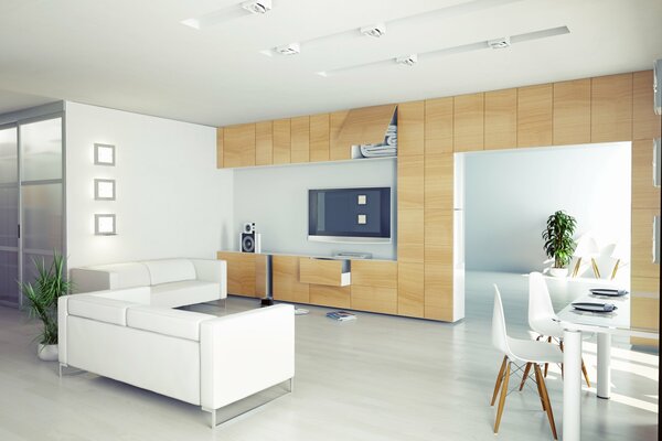 Stilvolles Interieur im Zimmer mit Sofa