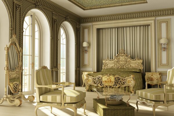 Luxuriöses Schlafzimmer in stilvollem Design