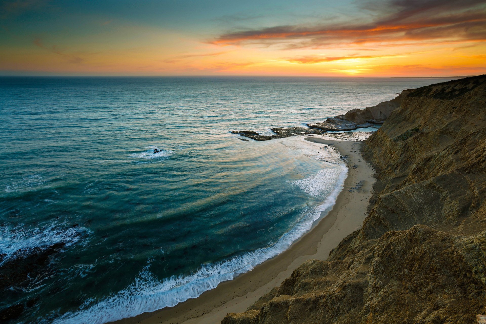 meer felsen wellen himmel strand sonnenuntergang küste