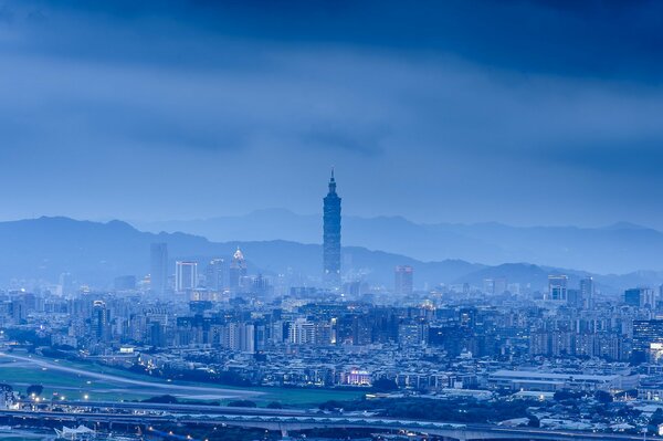Panorama von China im Dunstturm Nachtansicht der Stadt