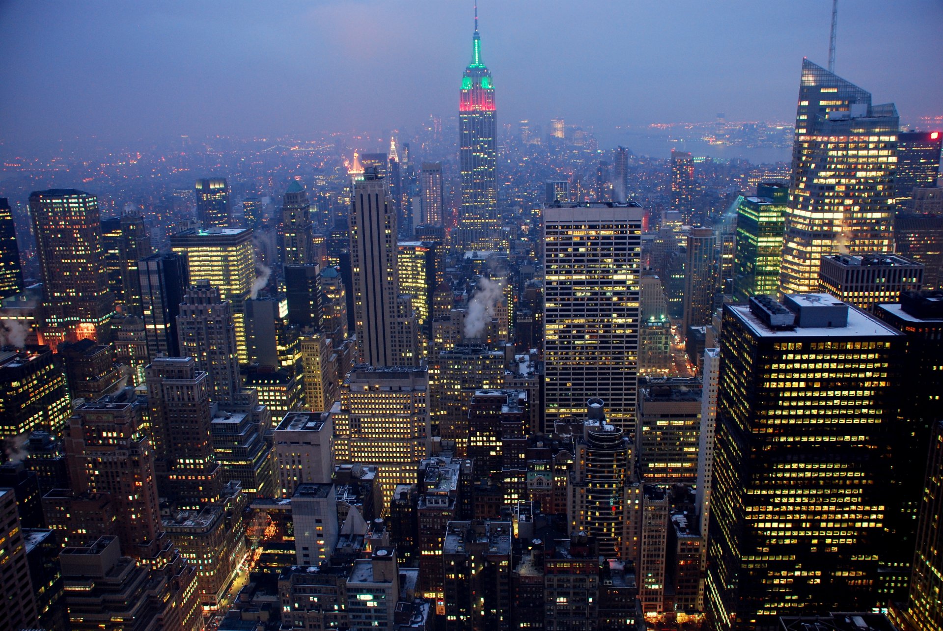 new york amerika usa stadt nacht lichter dämmerung ozean new york dunkler ritter spiderman iron man avengers wolken himmel