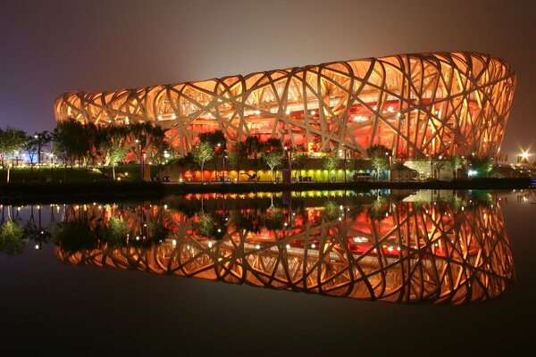 Das Nest-Stadion im olympischen Peking