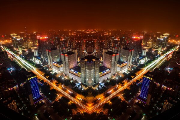Die Nachtstadt Peking, die Hauptstadt von China