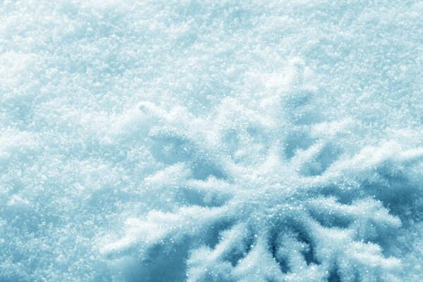 Kranke Neujahrs-Schneeflocke im Winter im Schnee