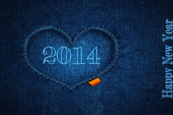 Jeans Schriftzug 2014 festlich