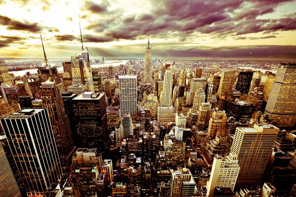 Viele Wolkenkratzer in der Stadt New York