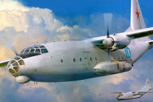 Militärtransportflugzeug an-8 bei Übungen