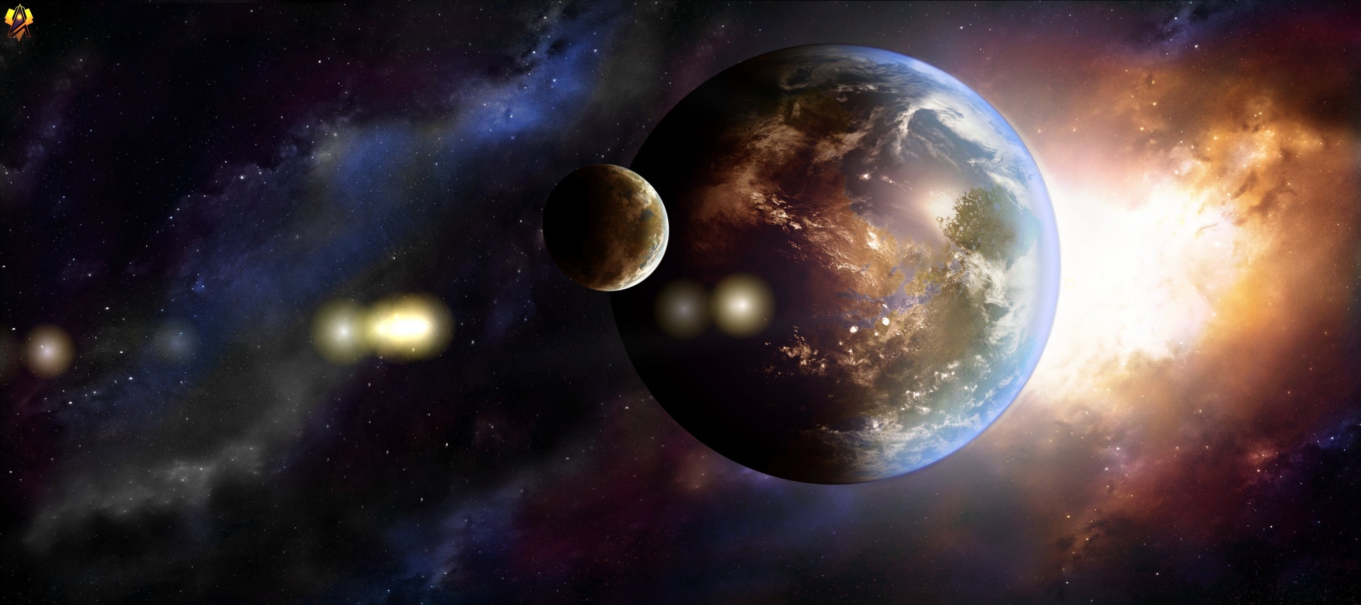 erde planeten galaxie kunst
