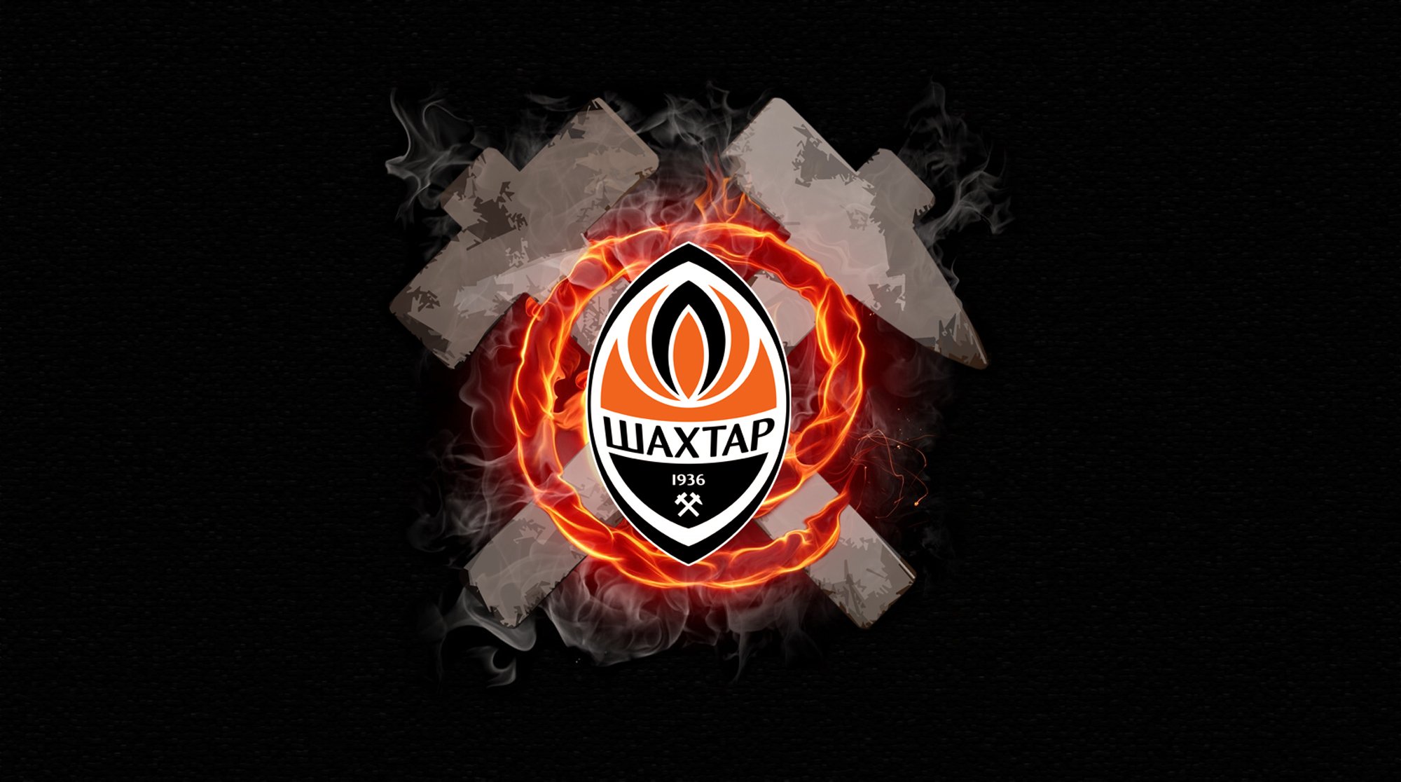 fc fußball bergmann logo hämmer hintergrund sport feuer rauch