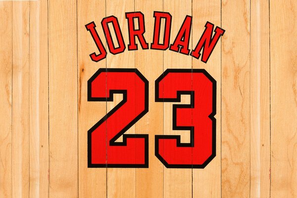 Nummer Jordan auf Brettern gemalt