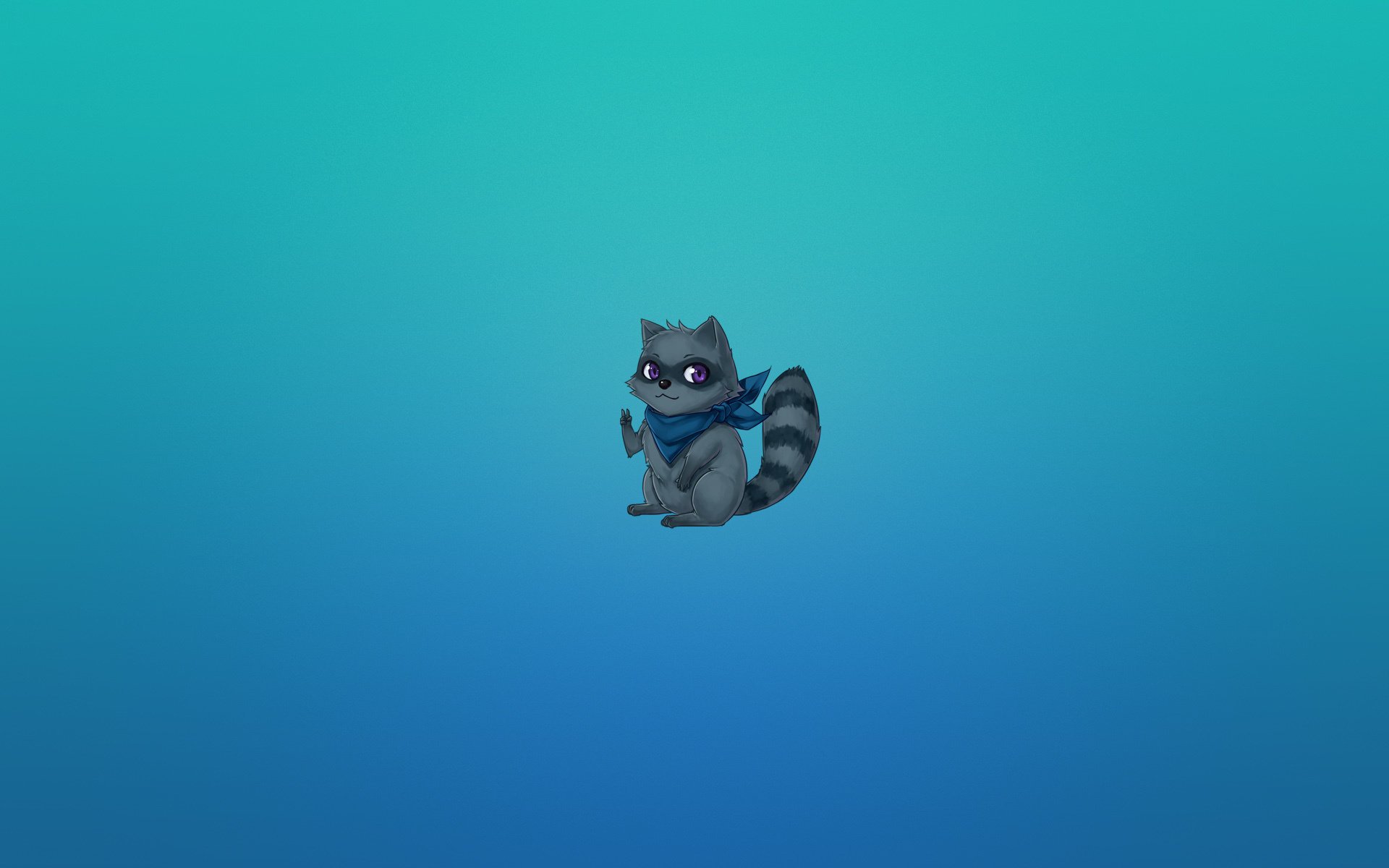 waschbär gestreift anime schwanz tier bläulicher hintergrund
