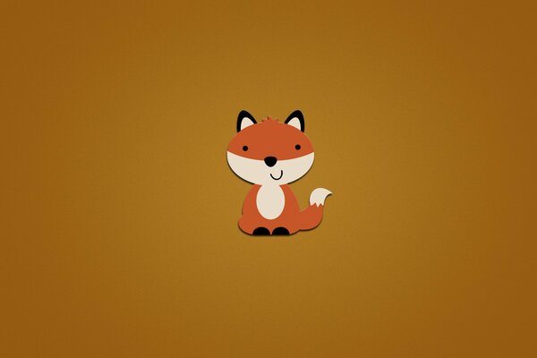 Cartoon-Fuchs lächelt Minimalismus