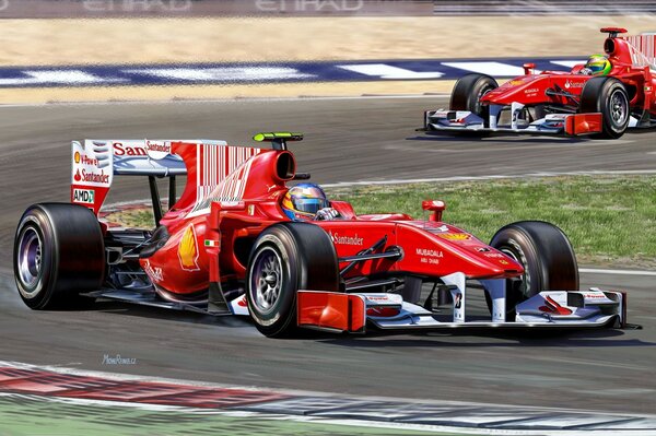 Abbildung eines Rennwagens Ferrari f10 Bolide