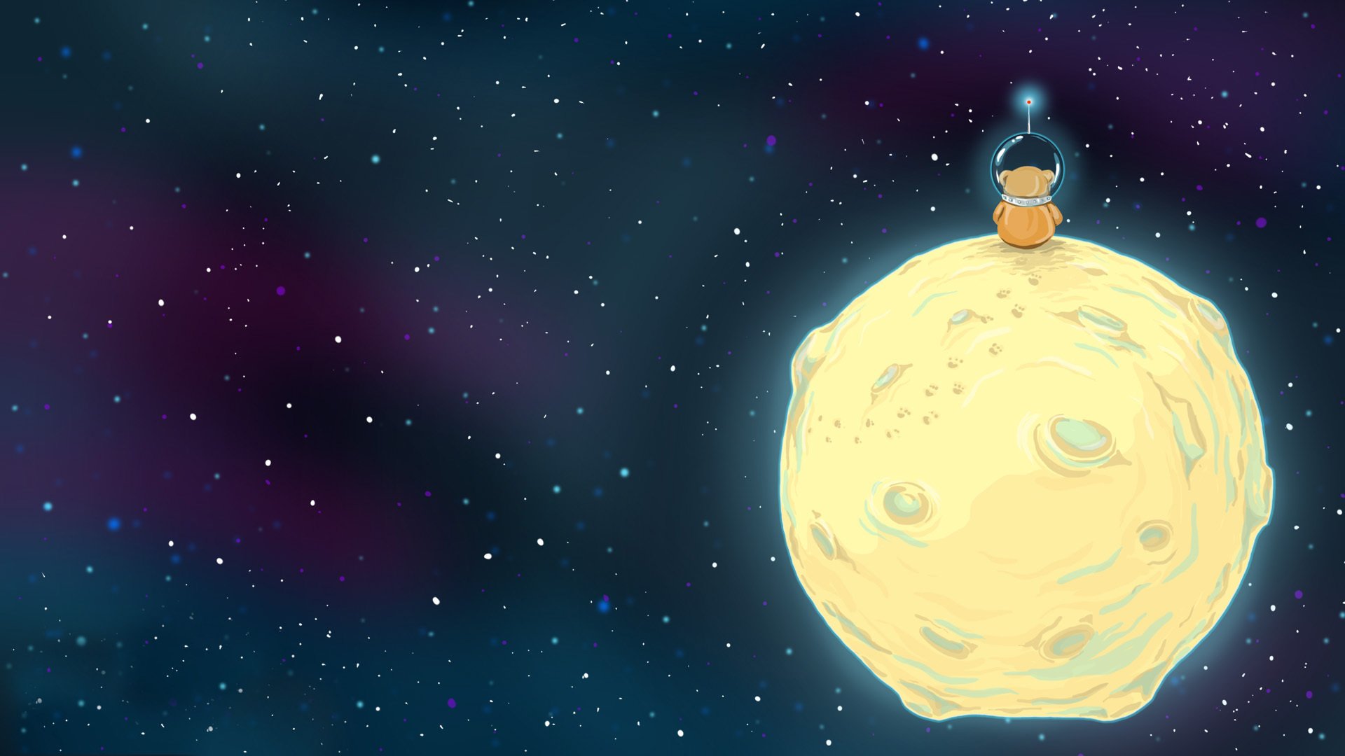 raum sterne mond bär astronaut helm zeichnung