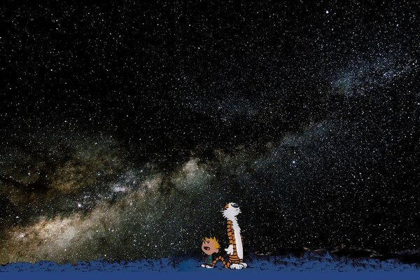 Calvin, Hobbes am Rande des Universums