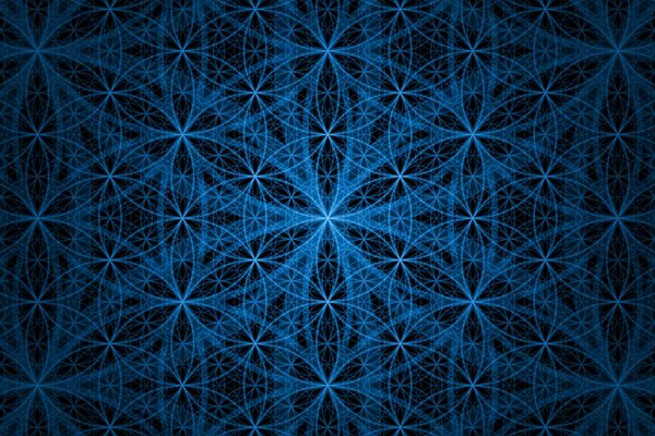 Brief. Blaues Mandala auf schwarzem Hintergrund