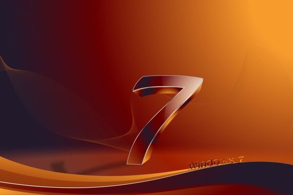 Windows 7 Logo auf orangefarbenem Hintergrund